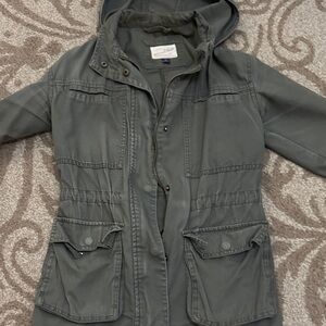 Green Hooded Utility Jacket